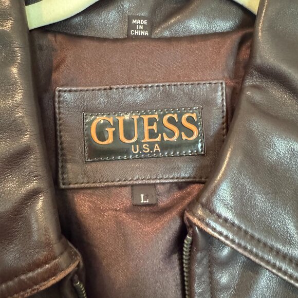 Vintage Guess Leather Jacket Size L - Picture 2 of 3